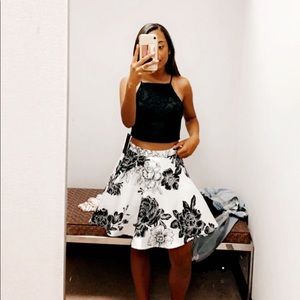 Formal 2 Piece, halter crop top &’ flowy skirt